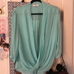 Babaton silk mint blouse